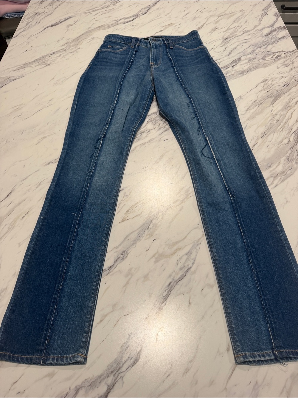 Hudson Jeans Medium Blue Front-Seam Flare Jeans